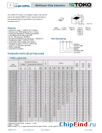 Datasheet LL2012-FHL18NJ manufacturer TOKO